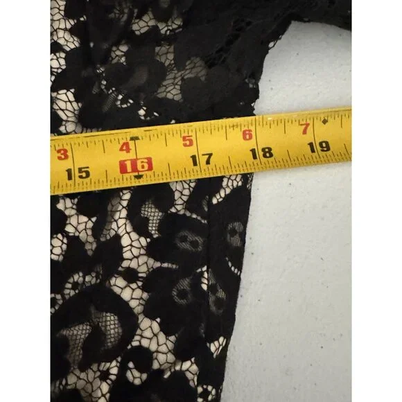 Eliza J Scallop Midi Dress Size 10 Lace Black Event Whimsygoth Elegant Formal - Picture 6 of 12